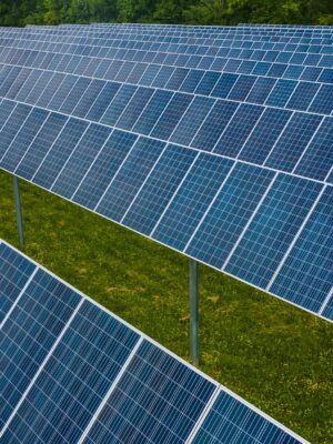 Modern solar power station in countryside